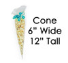 Cone food safe bags for baby shower or wedding popcorn favors or hot cocoa mix