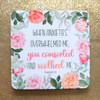 When anxieties overwhelmed me, you comforted and soothed me. Psalm 94:19 Christian rose coaster