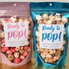 ready to pop personalized baby shower popcorn favors stickers and treat bags DIY kit blue boy or pink girl
