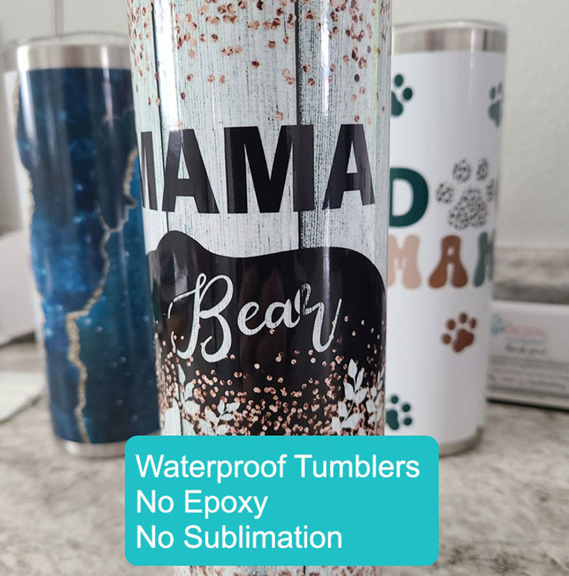 HOW TO MAKE TUMBLERS WITH PRINTABLE STICKER VINYL that LOOK like  SUBLIMATION ! 