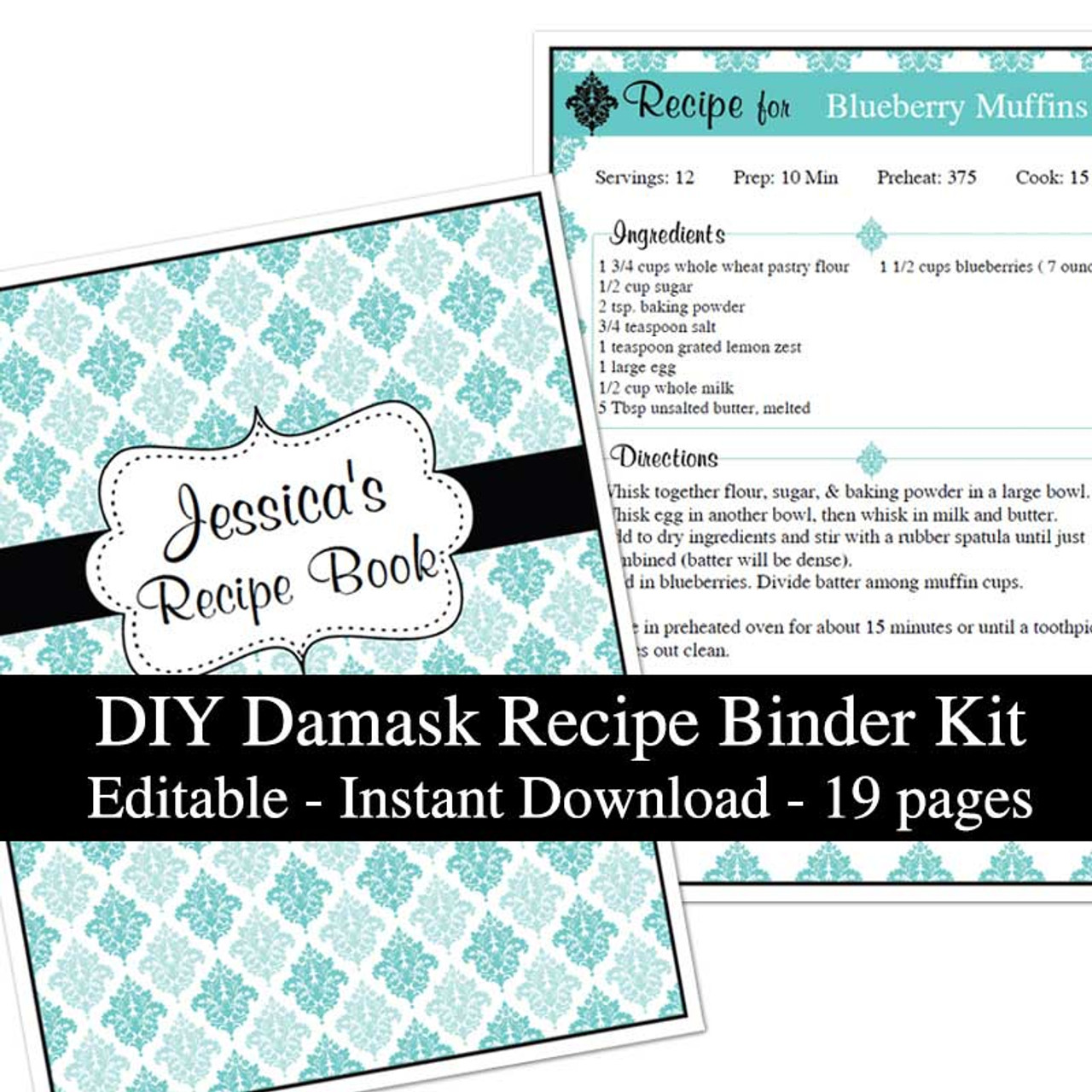 Editable Recipe Book Template from Thirty Handmade Days