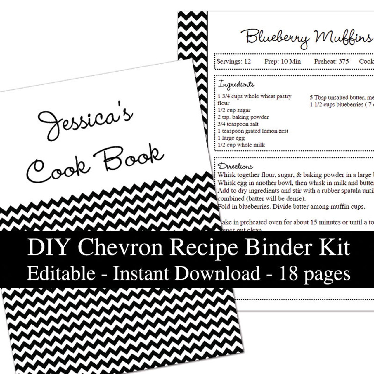 Free printable black and white digital paper pack - Chevron Lemon