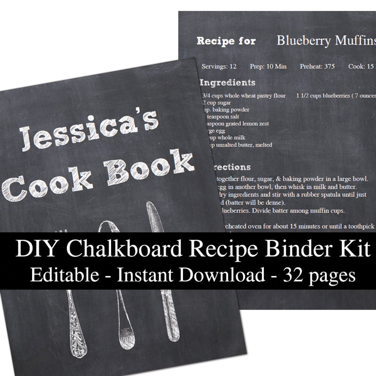 Editable Recipe Book Template from Thirty Handmade Days