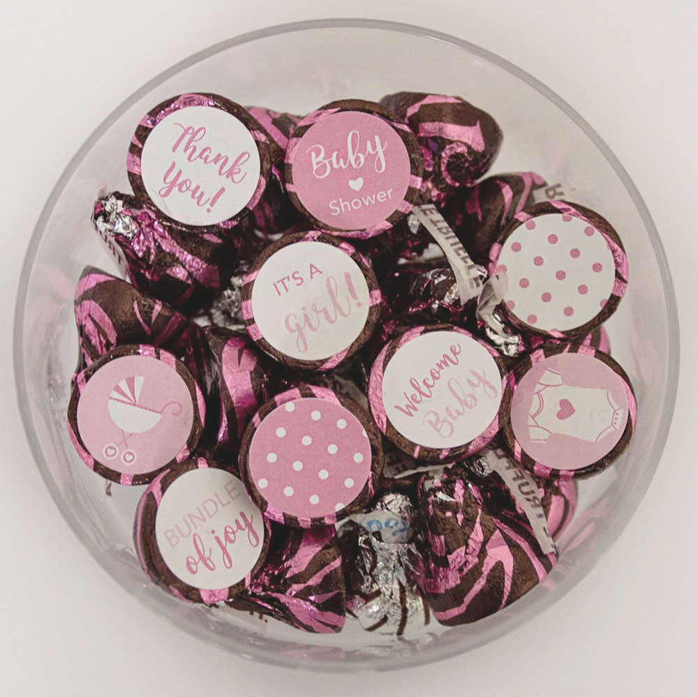 Pink Mini Candy Stickers 108 Labels