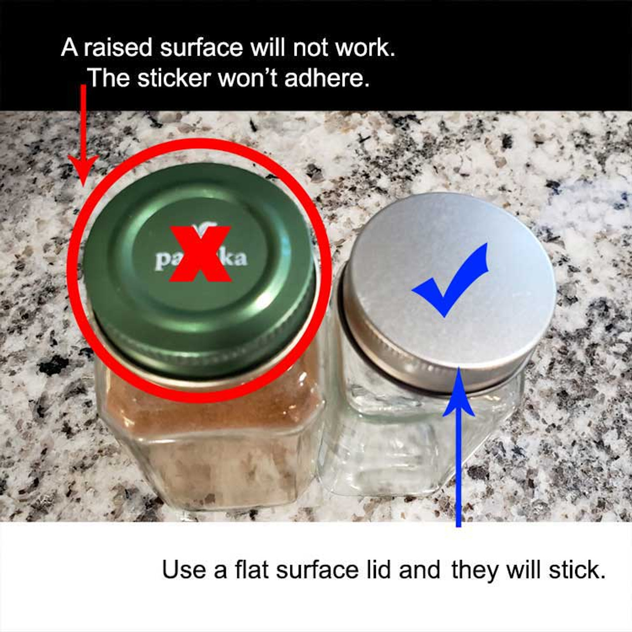 Spice Jar Label Lid Set • Modern Minimalist • Waterproof 1.5 inch Round