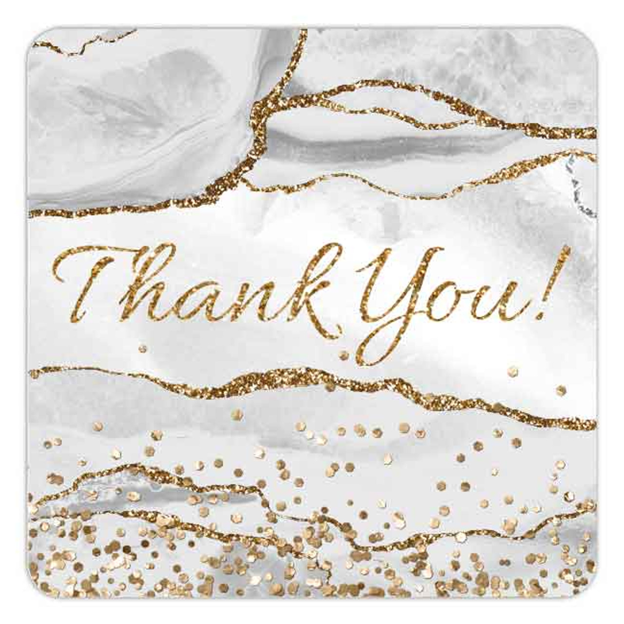 Turquoise Thank You Wedding Stickers