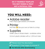 Linen Printable Closet Dividers