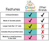 Closet Doodles clothing dividers offer superior quality and many options.