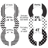 Black closet dividers for a baby shower gift or organizing adult closet