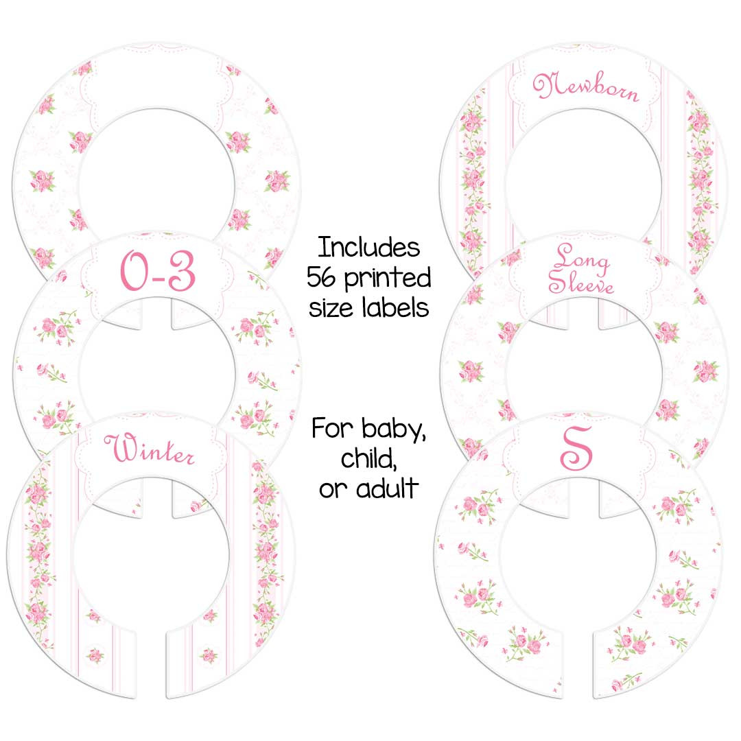 Baby girl closet dividers pink roses nursery clothing organizers