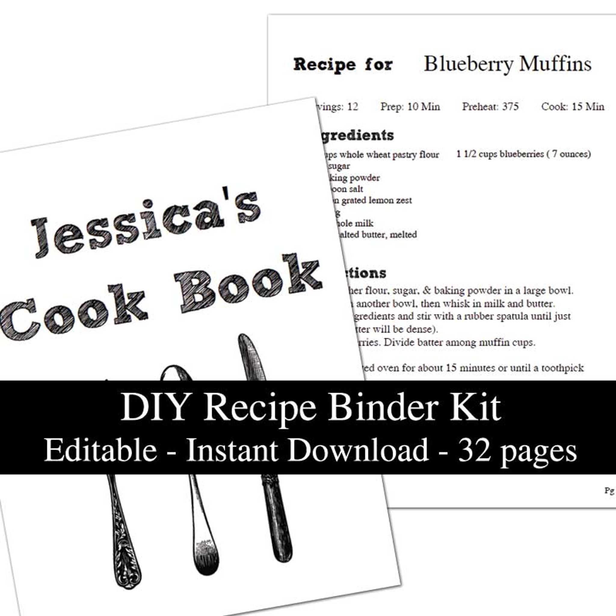 free editable recipe template pdf