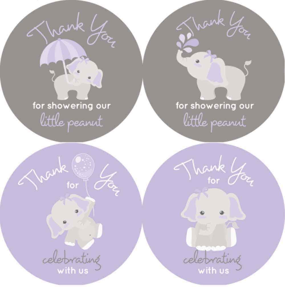 Elephant Baby Shower Printed Elephant Baby Monthly Milestone Stickers ...