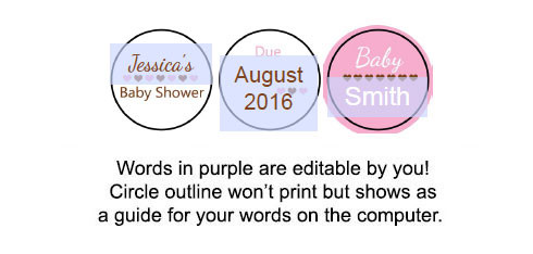 It's a girl printable baby shower candy stickers editable PDF
