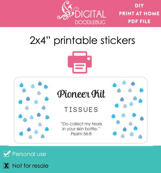 JW gift printable stickers for pioneer tissues kleenex