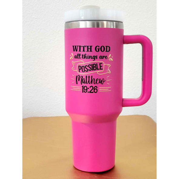 with God all things are possible Christian gift for sisters travel cup tumbler water bottle with God all things are possible Christian gift for sisters travel cup tumbler water bottle
