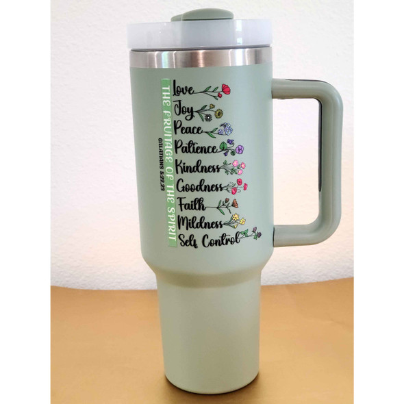 fruitage of the spirit Galatians 5:22,23 travel cup tumbler sage green fruitage of the spirit Galatians 5:22,23 travel cup tumbler sage green