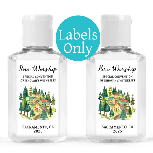JW 2025 pure worship special convention gifts hand sanitizer labels JW 2025 pure worship special convention gifts hand sanitizer labels