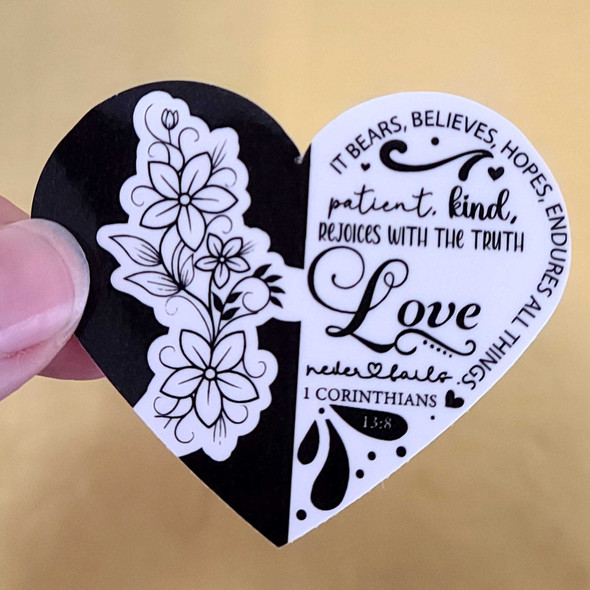 love never fails heart sticker 1 Corinthians 13:8 JW gift laminated waterproof label love never fails heart sticker 1 Corinthians 13:8 JW gift laminated waterproof label