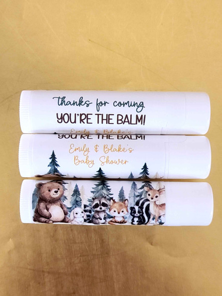personalized lip balm labels for safari baby shower girl or boy