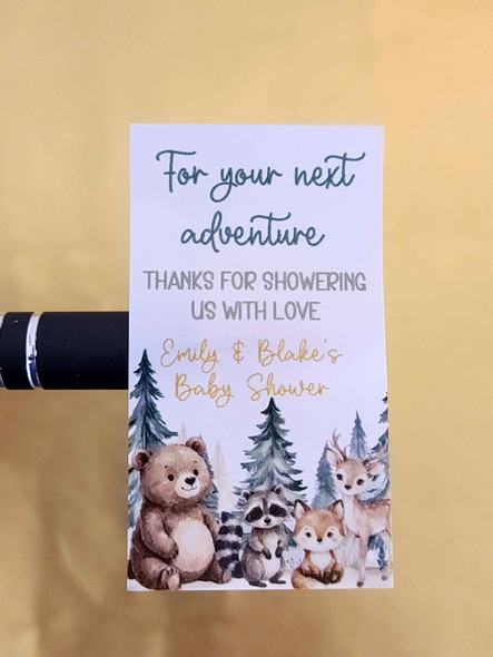 Woodland animals hand sanitizer labels 21 stickers