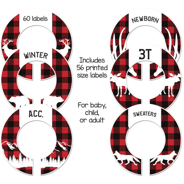 Lumberjack woodland closet dividers for a baby shower gift or organizing child's closet