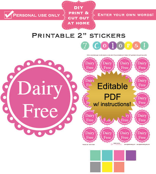 2" labels printable sticker template PDF girl colors