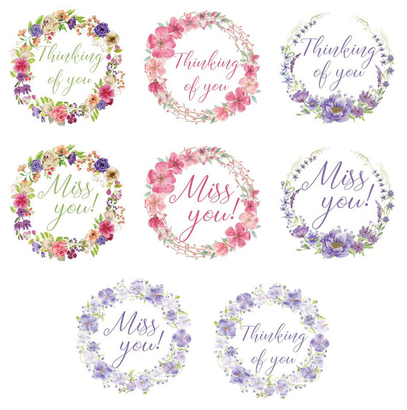 Miss you and thinking of you stickers for sealing card envelopes