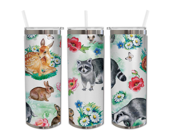 Woodland Animals Skinny Tumbler 20oz