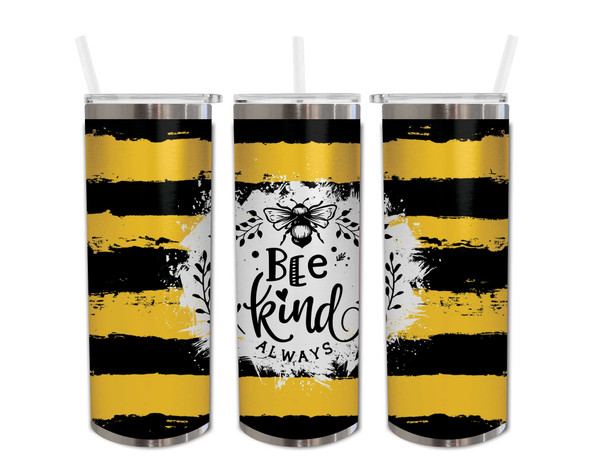 Bee kind black & yellow Skinny Tumbler 20oz