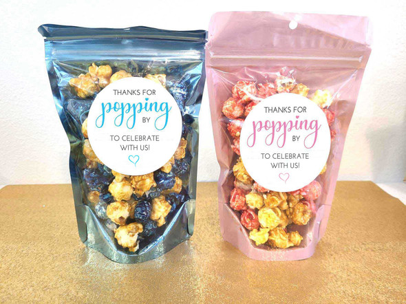popcorn wedding favors stickers and treat bags DIY kit many colors