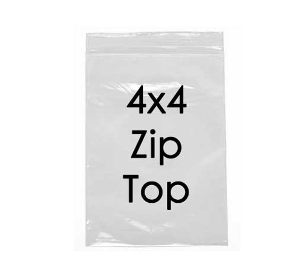 4x4 zip top food safe bags for baby shower or wedding favors