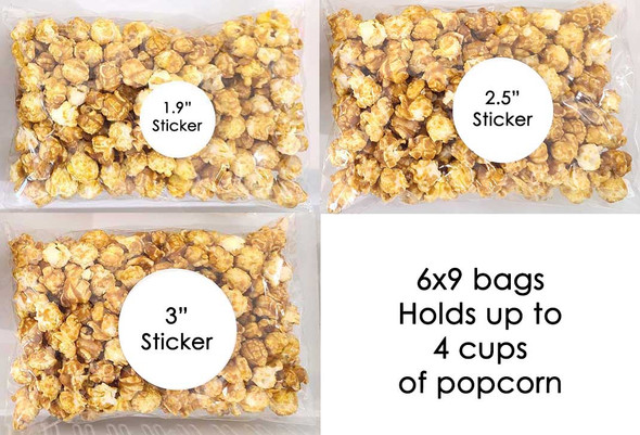 large bags for popcorn and stickers