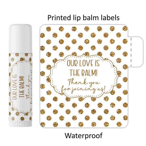 wedding favors lip balm labels our love is the balm