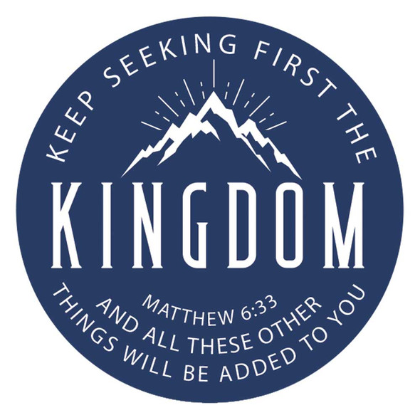 keep seeking first the kingdom pioneer school sticker for gifts navy JW brother or sister