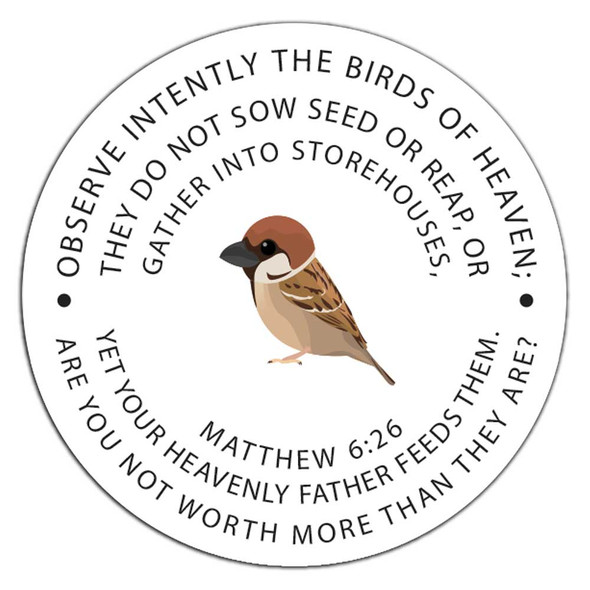 Matthew 6:26 pioneer school sticker JW gift brother or sister