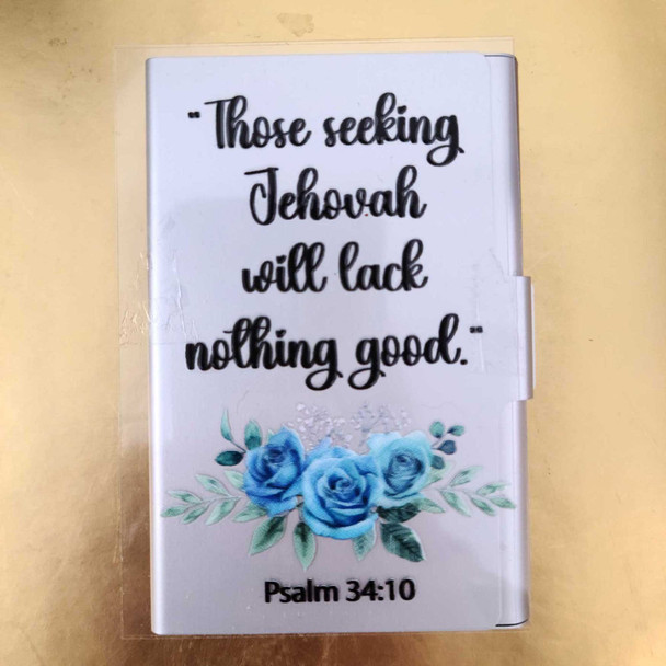 Seeking Jehovah Blue floral UV dtf sticker