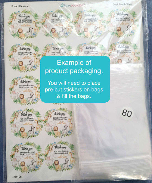 Sticker and bag product packaging