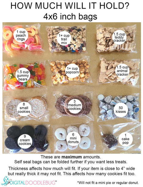 4x6 inch self seal bags for food favors