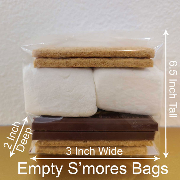 Clear bags for smores 3x2x6.5 inches