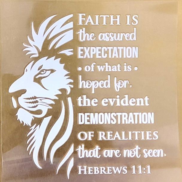 Faith Christian sticker white lion