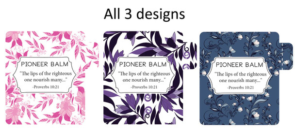 jw pioneer lip balm stickers floral