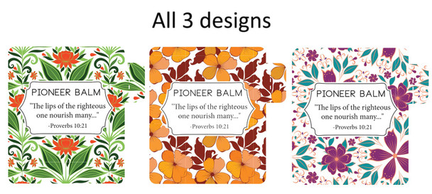 jw pioneer lip balm stickers floral tropical