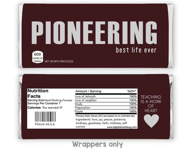 Printable chocolate bar wrappers Pioneering