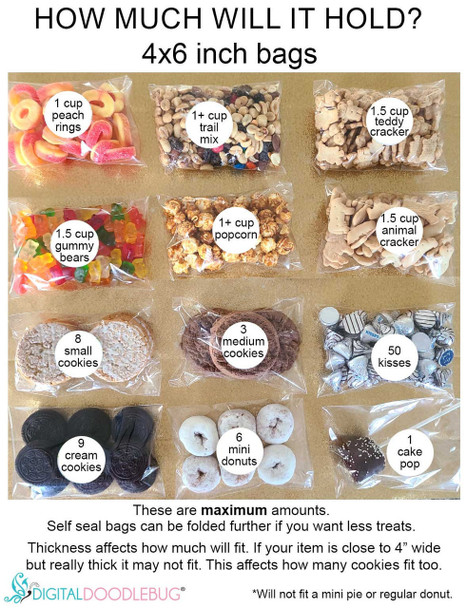4x6 inch self seal bags for food favors