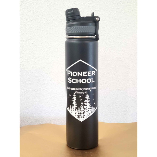 black tumbler pioneer school water bottle brother gift