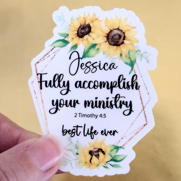 Sunflowers fully accomplish your ministry cut to shape sticker JW gift