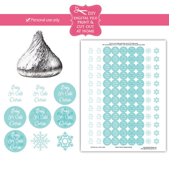 Baby it's cold outside Printable shower stickers