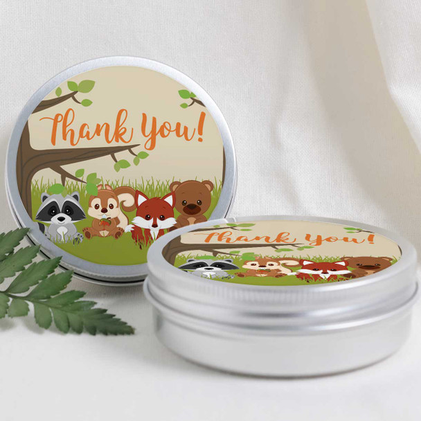 woodland stickers for baby shower favors