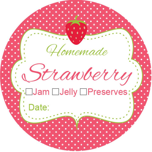 Labels for canning strawberry mason jars