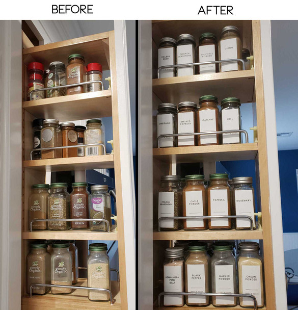 minimalist and modern spice jar stickers